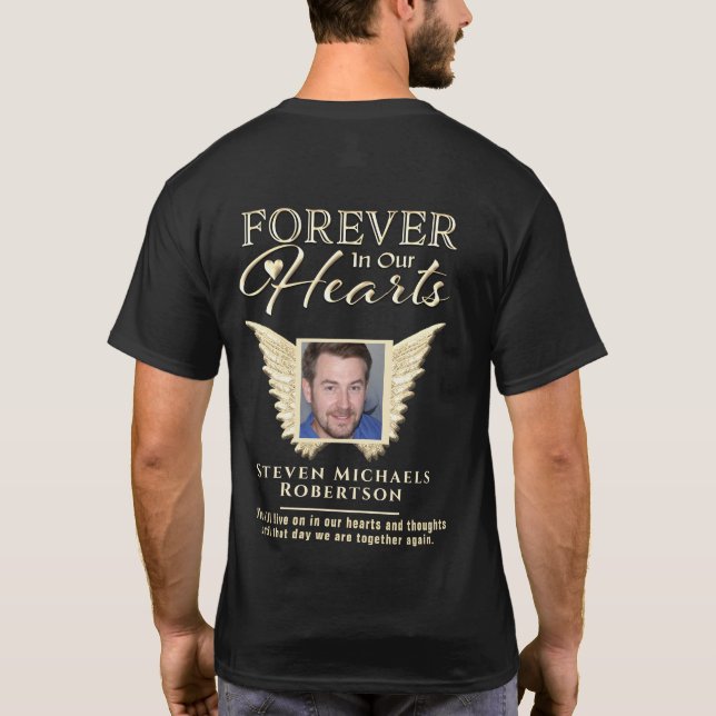 Forever in Our Hearts Photo Memorial T-Shirt (Back)