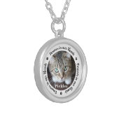 Forever In Our Hearts Photo Pet Cat Memorial Silver Plated Necklace (Front Left)