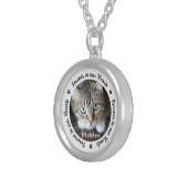 Forever In Our Hearts Photo Pet Cat Memorial Silver Plated Necklace (Front Right)