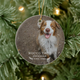 Forever In Our Hearts Photo Pet Memorial Ceramic Tree Decoration