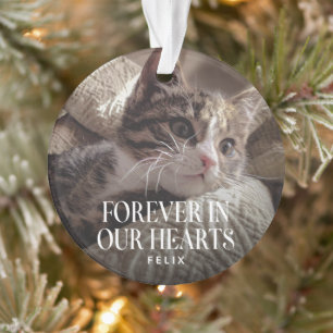 Forever in Our Hearts Photo Pet Memorial Christmas Ornament