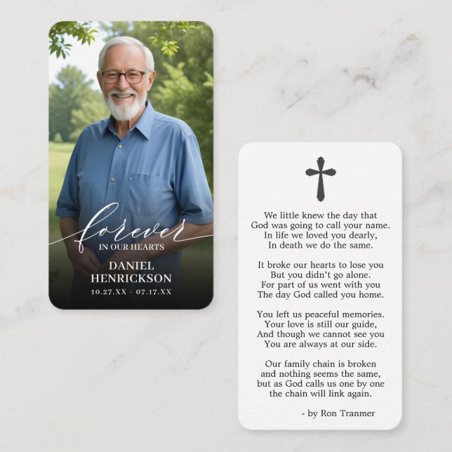 Forever in our Hearts Photo Prayer Card (Front/Back)