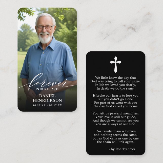 Forever in our Hearts Photo Prayer Card (Front/Back)