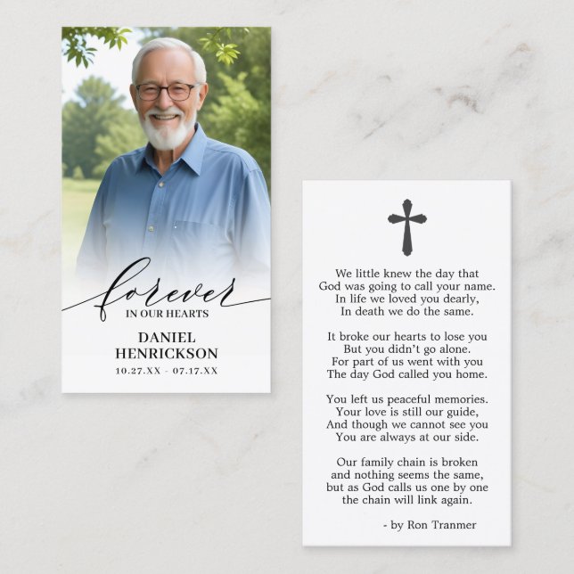Forever in our Hearts Photo Prayer Card (Front/Back)
