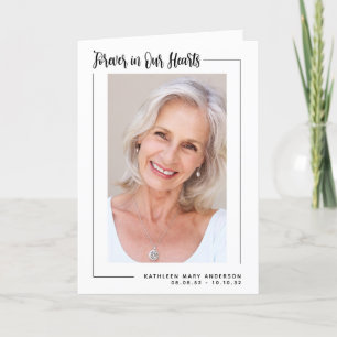 Forever in Our Hearts Photo Sympathy Funeral Thank You Card