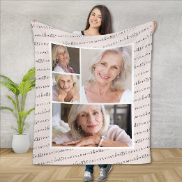 Forever in Our Hearts Photo Sympathy Memorial Fleece Blanket