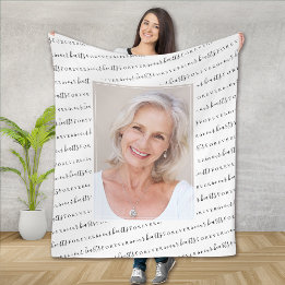 Forever in Our Hearts Photo Sympathy Memorial Fleece Blanket
