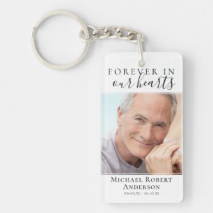 Forever in Our Hearts Photo Sympathy Memorial  Key Ring
