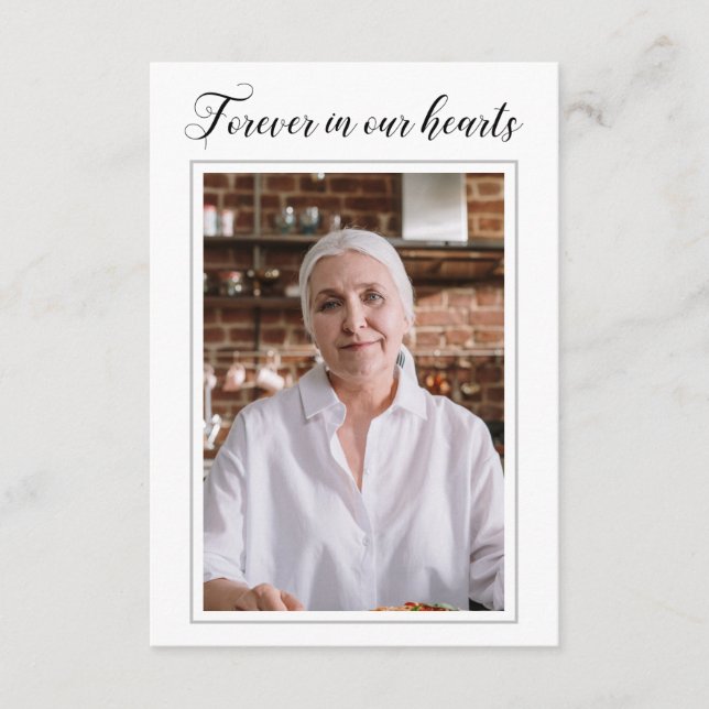 Forever In Our Hearts Prayer Card With Photo (Front)