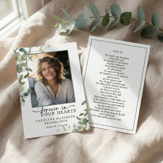 Forever in Our Hearts Psalm Photo Prayer Card