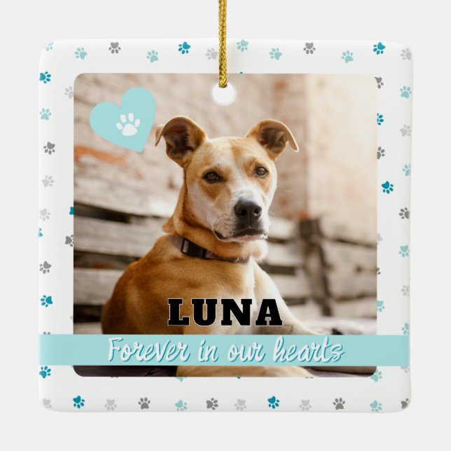 Forever in our Hearts Rainbow Bridge Dog Ornament (Back)