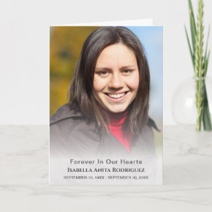 Forever In Our Hearts Religious Christian Funeral Thank You Card