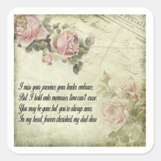 Forever in Our Hearts: Remembering Dad Square Sticker