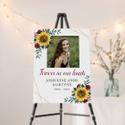 Forever In Our Hearts Sunflower Burgundy Funeral