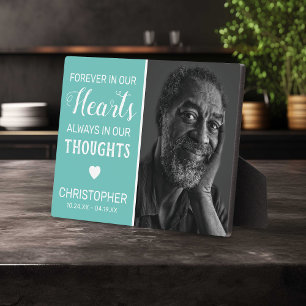 Forever In Our Hearts Teal Family Memorial Plaque