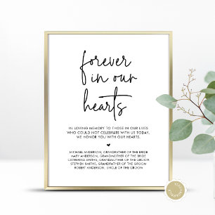 Forever In Our Hearts, Wedding Memorial Table Poster