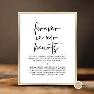 Forever In Our Hearts, Wedding Memorial Table Poster
