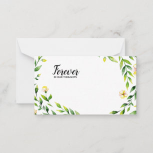 Forever in our Thoughts heart  florist card
