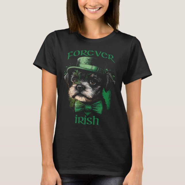 Forever Irish  Saint Paddy's Dog  Graphic T-Shirt (Front)