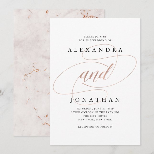 Forever Joined | Elegant Wedding Invitation (Front/Back)