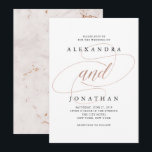 Forever Joined | Elegant Wedding Invitation<br><div class="desc">This elegant invitation features faux rose gold typography,  a black and white design,  and a blush pink marble look back.</div>
