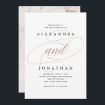 Forever Joined | Elegant Wedding Invitation<br><div class="desc">This elegant invitation features faux rose gold typography,  a black and white design,  and a blush pink marble look back.</div>
