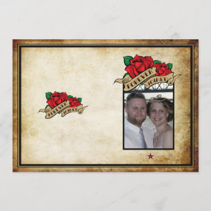 Forever Joined Rose Urban Tattoo Wedding Program Programme