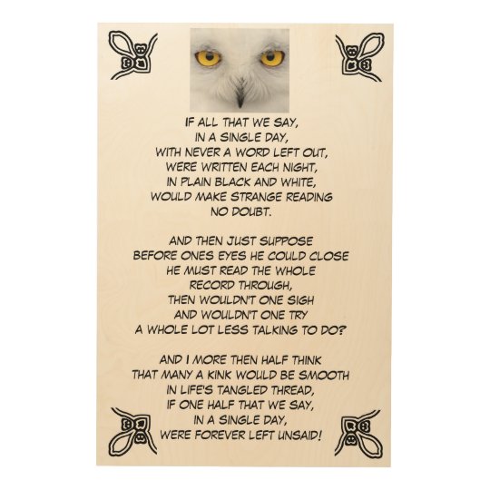 FOREVER LEFT UNSAID wood plaque Wood Print