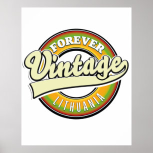 Forever lithuania vintage logo. poster