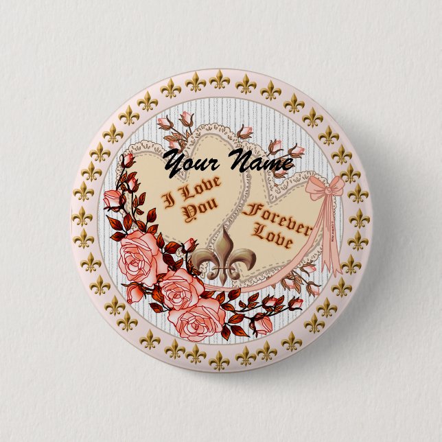 Forever Love 6 Cm Round Badge (Front)