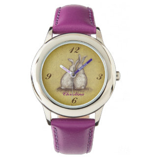 "Forever Love Bunnies" Design Custom eWatch Watch