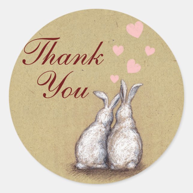 Forever Love Bunnies Thank You Sticker 2 (Front)