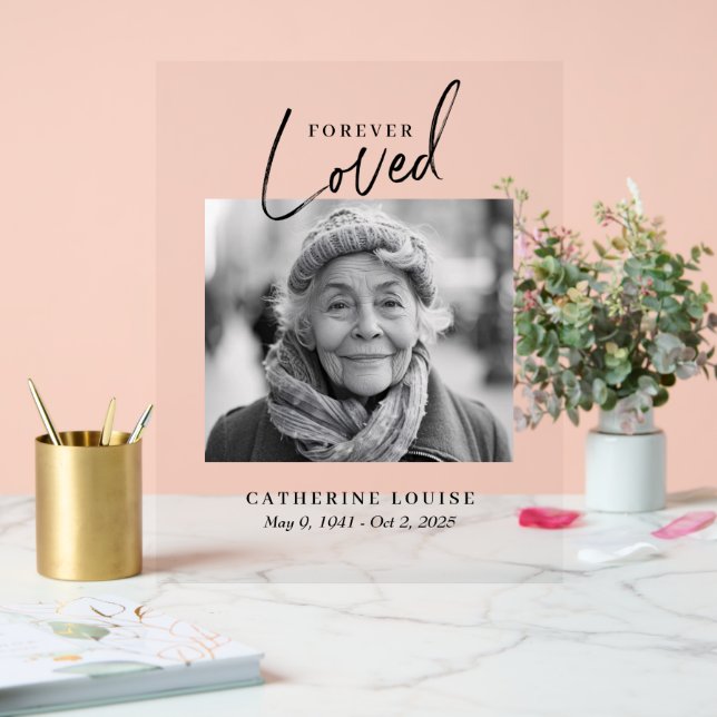 Forever Love Celebration of Life Funeral Welcome Acrylic Sign (Wedding)