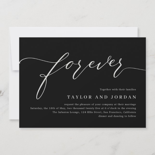 Forever Love EDITABLE COLOR Wedding Invitation (Front)