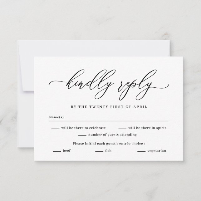 Forever Love EDITABLE COLOR Wedding RSVP Card (Front)