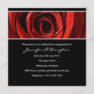 Forever Love Engagement Invitation - black