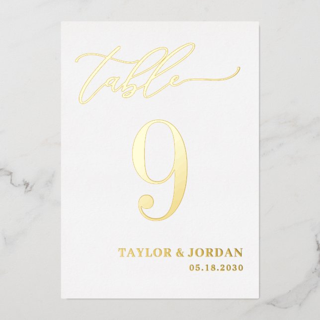 Forever Love FOIL Editable Colour Table Number (Front)