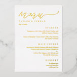 Forever Love FOIL Modern Wedding Menu Card<br><div class="desc">Add a touch of shimmering elegance to your special day with real foil menu cards. Visit our website at www.berryberrysweet.com for stylish stationery designs and personalised gifts.</div>