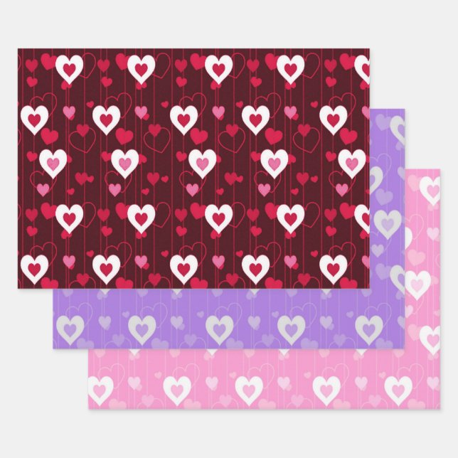 Forever Love Hearts Collection Wrapping Paper Sheet (Set)