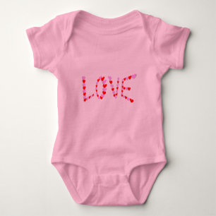 Forever Love Hearts Pink Romantic Sweet Baby Bodysuit