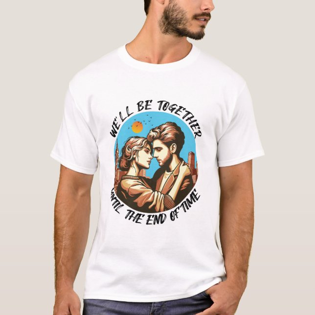 Forever Love Men White T-Shirt (Front)