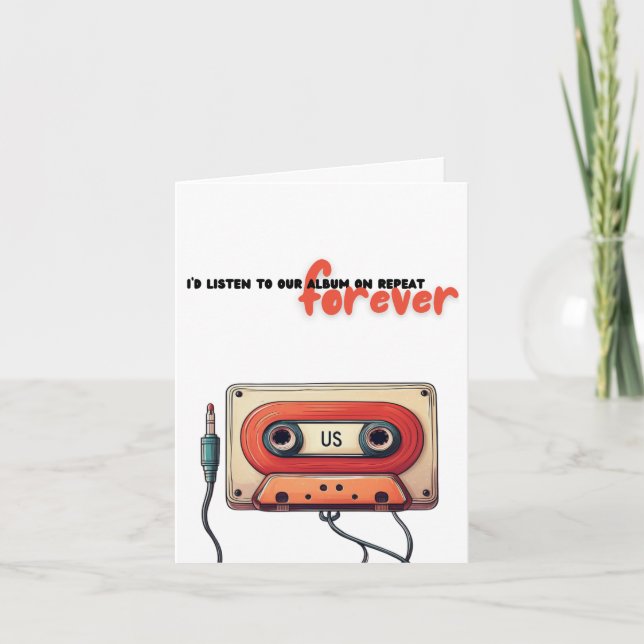 Forever Love Mixtape | Retro Cassette Valentine Invitation (Front)