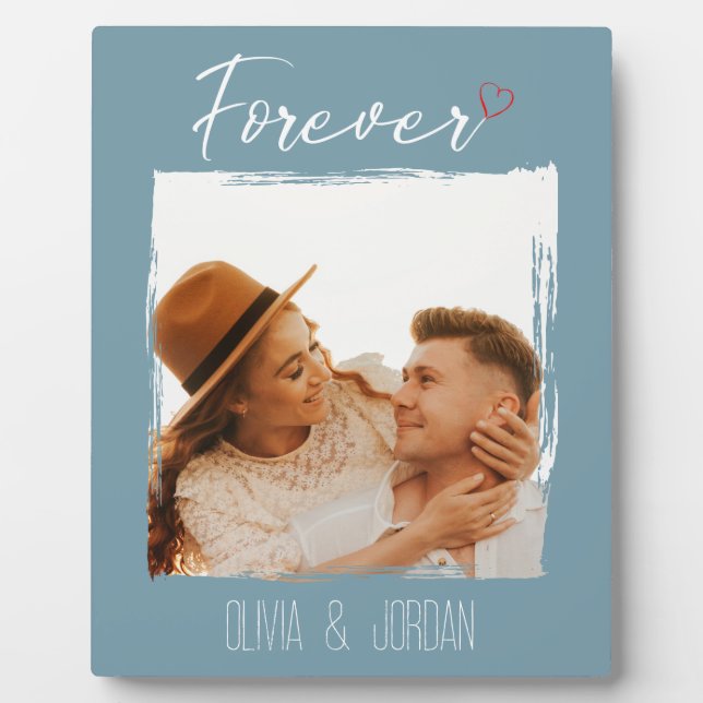 'Forever Love' | Name | Loveheart | Photo Plaque (Front)
