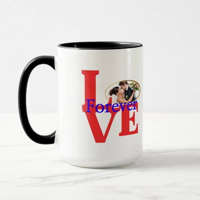 "Forever Love" Personalised Photo Mug (Left)