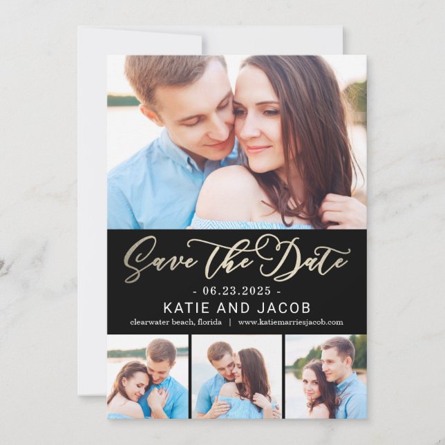 Forever Love Photo Save The Date Card (Front)