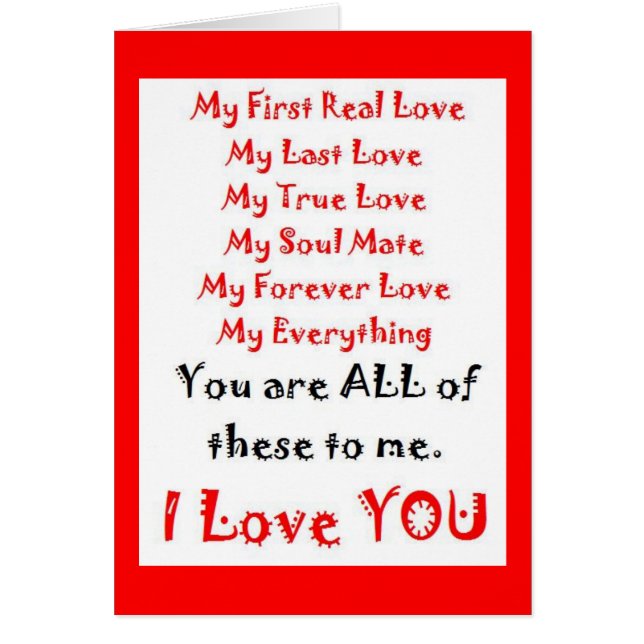 Forever Love Poem (Front)