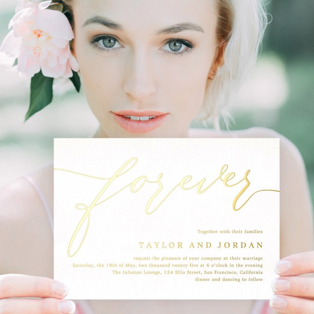 Forever Love Real Foil Wedding Invitation (Creator Uploaded)