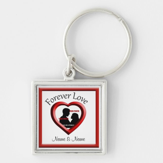 Forever Love Red Heart Premium Keychain (Front)