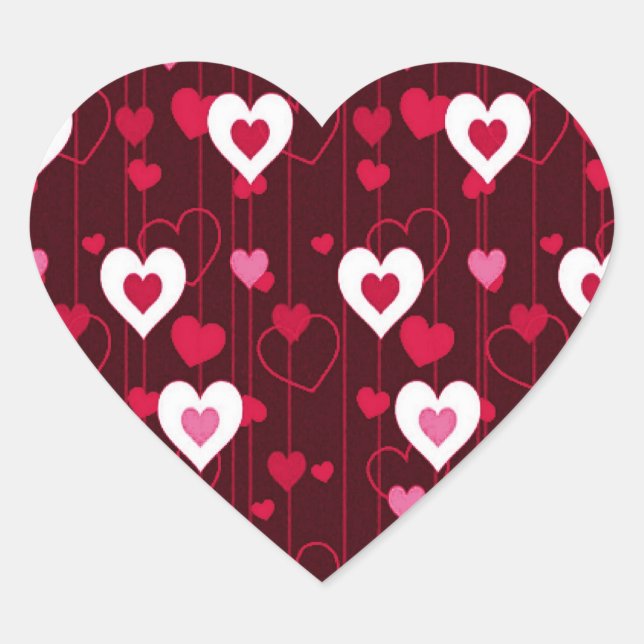 Forever Love Red Hearts  Heart Sticker (Front)