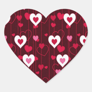 Forever Love Red Hearts  Heart Sticker